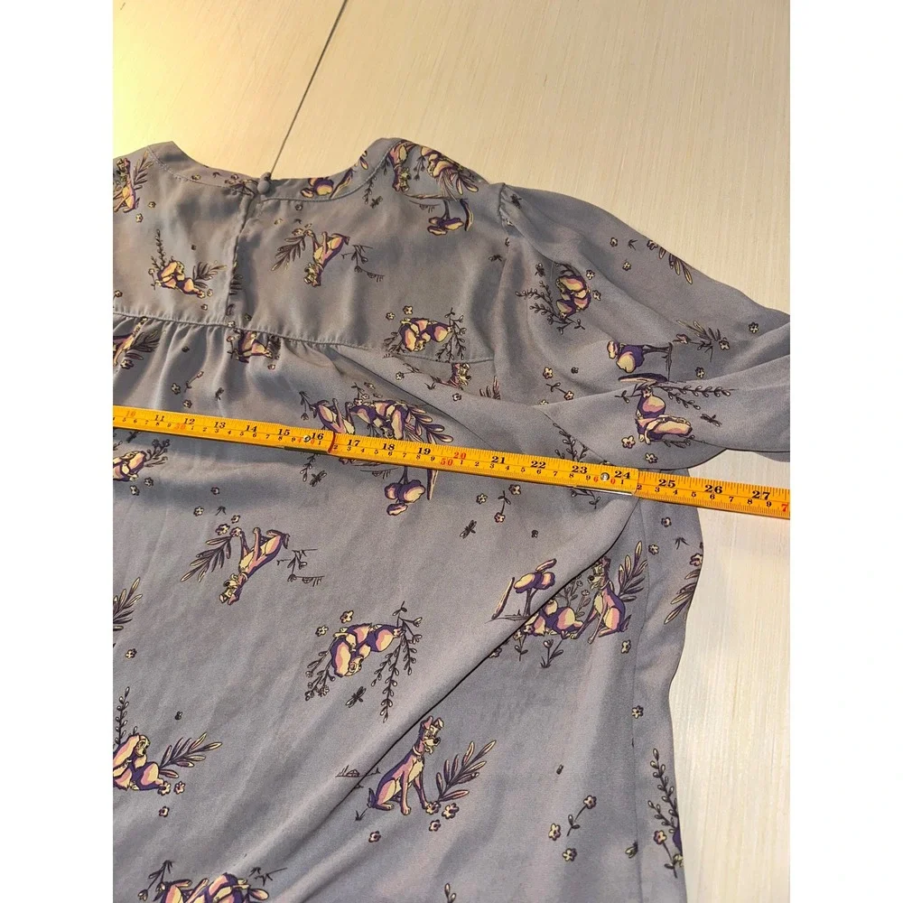 Disney Lady and the Tramp Grey Floral Print Blouse Plus Size 3 3XL 3/4 Sleeve